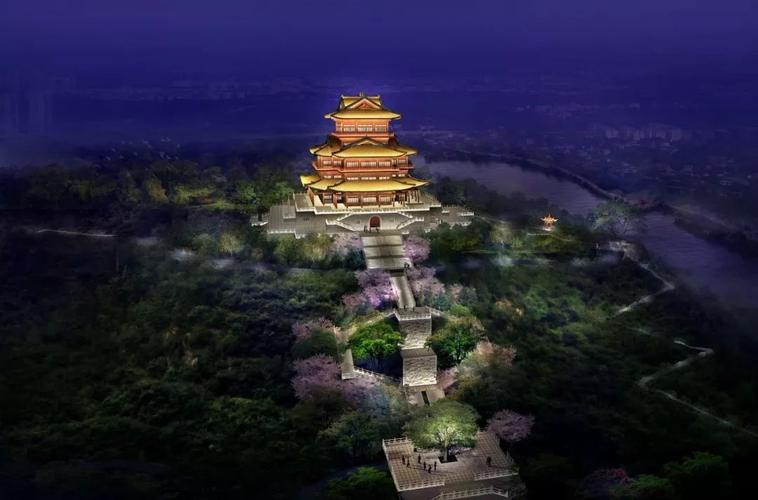 七峰叠翠凝翠阁及翠阁广场夜景工程 是今年沙县民生项目之一 总投资