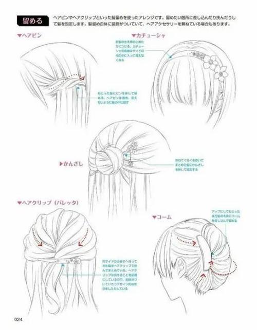 动漫女生发型怎么画?马尾发髻发型绘制!