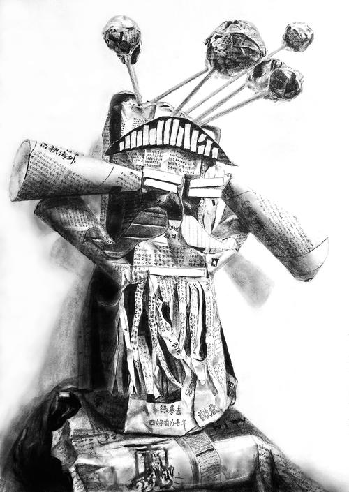 纸上的舞蹈-意向人物素描|纯艺术|绘画|晨歌ang - 原创作品 - 站酷