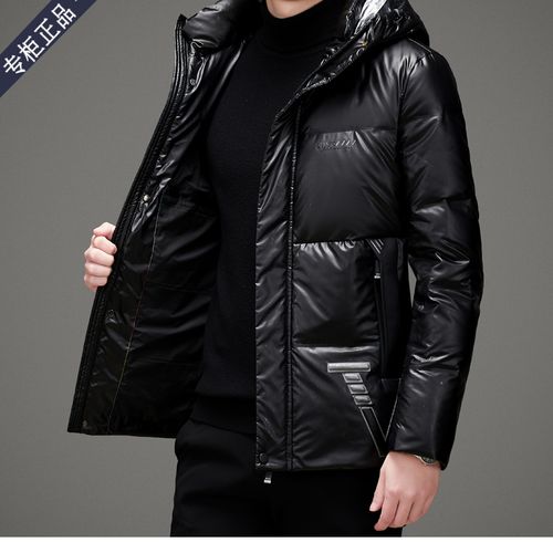 波司登羽绒服男短款白鹅绒加厚冬季男士2021新款高端品牌薄男装冬