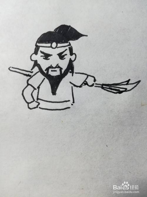怎么画大刀关胜简笔画