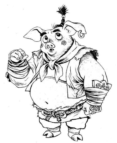 猪八戒的九齿钉耙怎么画简笔画