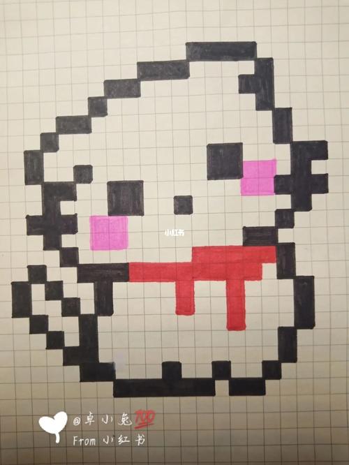 小猫像素画_猫咪_像素画_文化_绘画