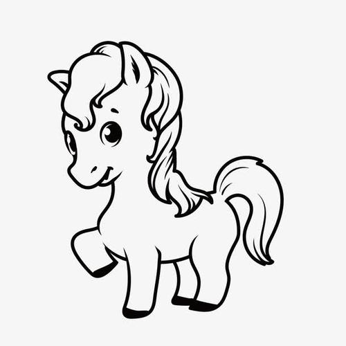 简笔素描可爱小马