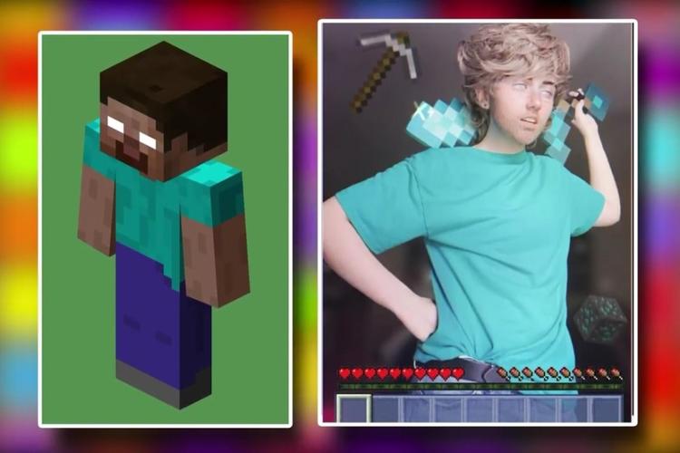 我的世界:大神在现实完美cos生物,him霸气登场,烈焰人