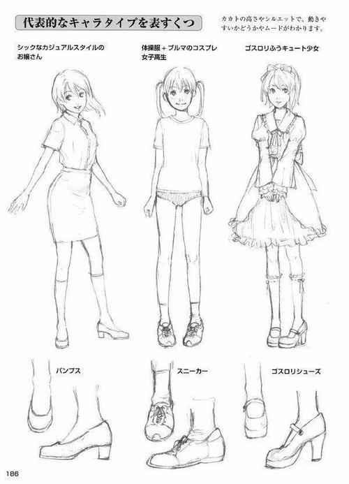 都喜欢找美少女当作素材进行练习,通过下图关于脚与鞋子的练习素材