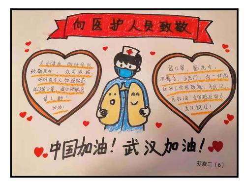 中国加油—— 宝塔区实验小学学生手抄报展