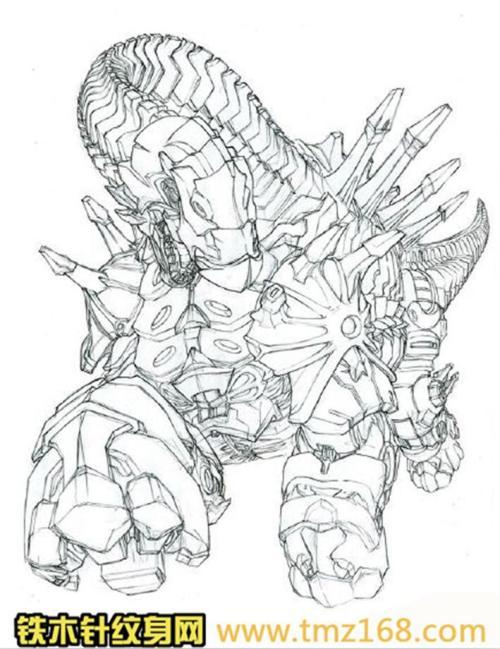 机械机械恐龙简笔画 简笔画图片大全-蒲城教育文学网