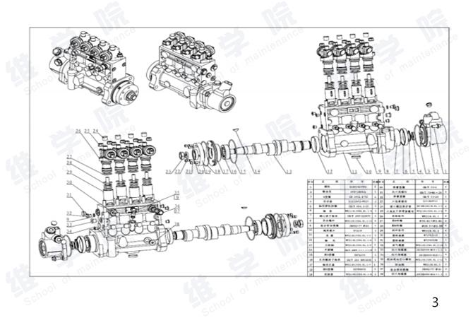 玉柴柴油机电控单体泵结构图介绍