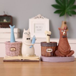 你萌笔筒笔插猫摆件熊可爱卡通家居装饰女生学生同学创意生日礼物