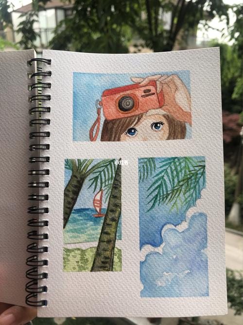 夏日海边水彩画_夏天去哪玩_水彩画_海边_达芬奇怎么样_颜料_文化