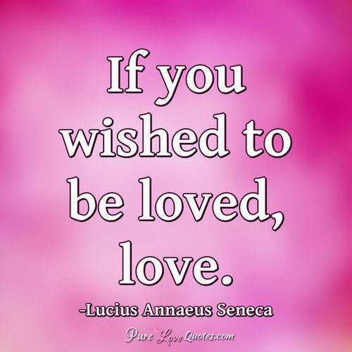 if you wished to be loved, love.