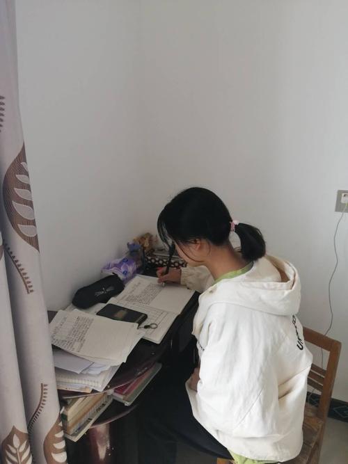 害,因为疫情,只能在家上课.