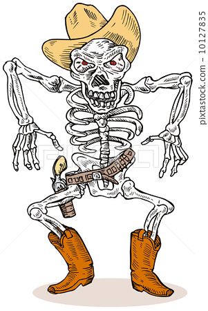 插图素材: skeleton cowboy
