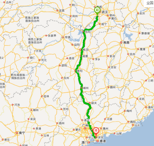 从江夏区走107国道到深圳市的驾车路线如下.