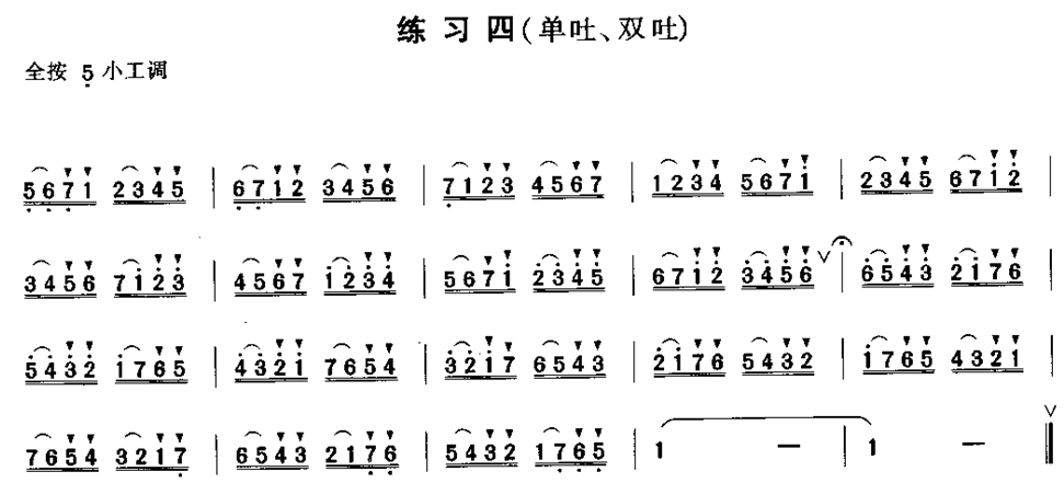 笛子吐音练习答案
