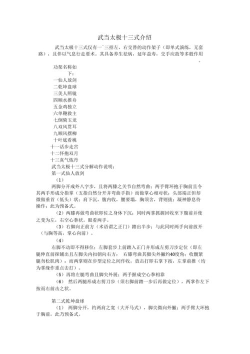 武当太极十三式