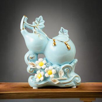 赐舍葫芦陶瓷摆件家居装饰品工艺品客厅电视柜书房公司办公室创意桌面