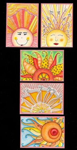 线描装饰画～太阳