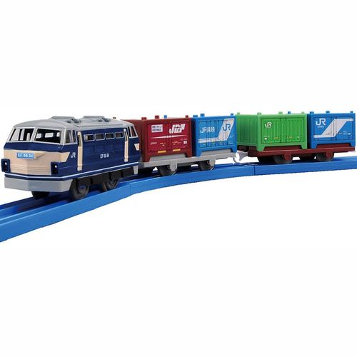 多美卡plarails-60ef66电力机车货运火车列车电动玩具