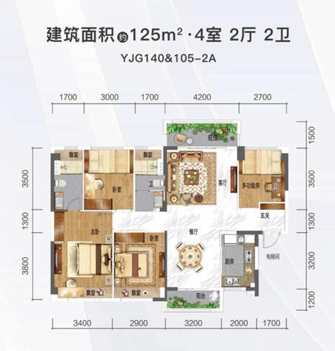 户型鉴赏: (碧桂园·印象花溪户型图)      