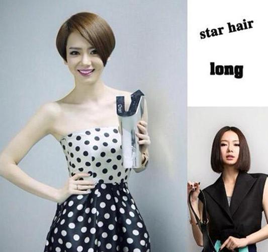 爱上戚薇短发造型,不论是不对称短直发还是直发波波头都显利落干练