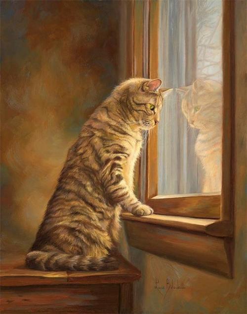 猫咪系列油画作品欣赏 美国画家lucie bilodeau