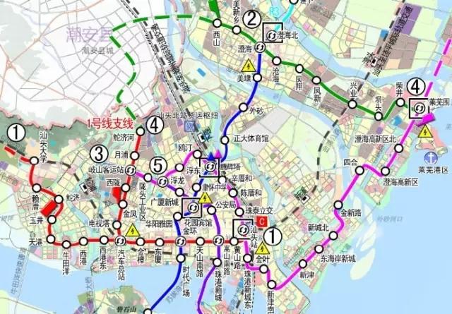 汕头轻轨新消息:1号线预留工程,新增金砂西路(西港路-护堤路)段规划