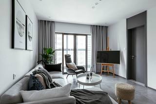 80㎡简约北欧风客厅装修效果图