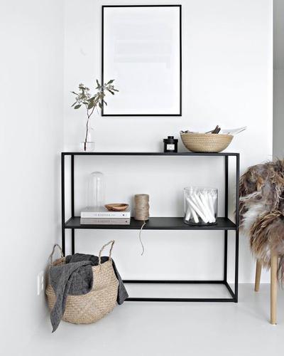[佰子兰家居旗舰店] 铁艺玄关桌靠墙现代简约欧式玄关桌隔板置物架