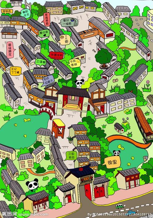 手绘锦里小吃街