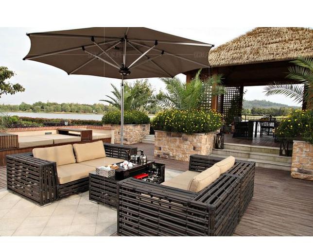 户外沙发 创意庭院花园休闲藤沙发 步行街店面酒店咖啡厅藤椅沙发