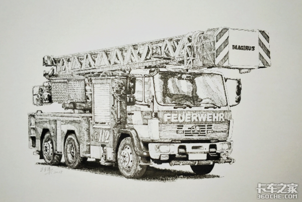 手绘国外专用车这就是卡车的魅力