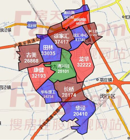 徐汇区的居委地图