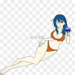 卡通小美女泳衣泳装比基尼女郎沙