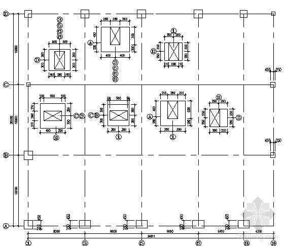 某加油站网架结构图纸,平面尺寸18*18米,高度6.5米.