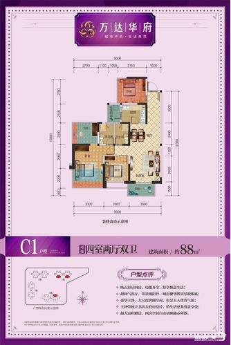 乐山万达华府一期c1户型户型图