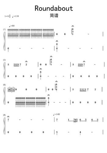 >>roundabout简谱乐谱