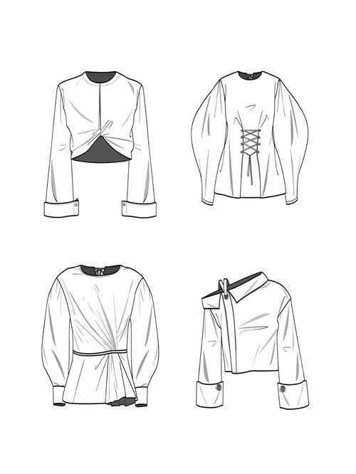 服装设计|设计感t恤款式图集合_t恤_服装设计_设计感