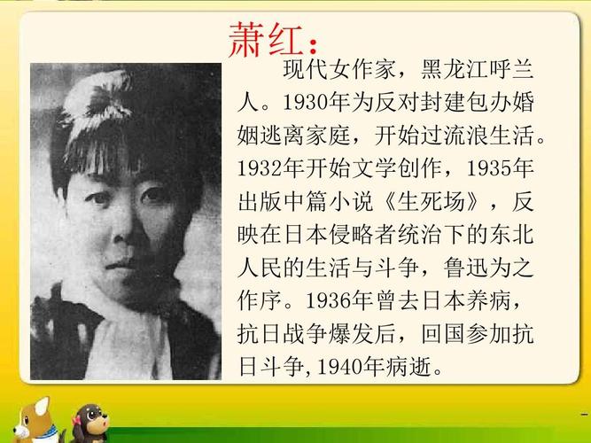 《在萧红墓前的五分钟讲演》课件8-优质公开课-苏教八