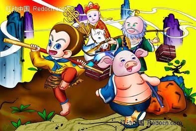 新西游记师徒四人简笔画