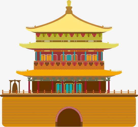 城楼装饰国潮插画建筑古代建筑元素