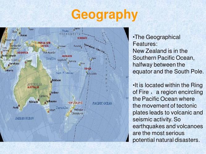 features: new zealand is in the southern pacific ocean, halfway