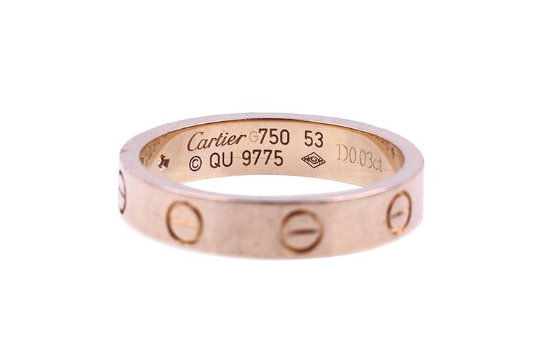 cartier(卡地亚) 玫瑰金单钻戒指 53