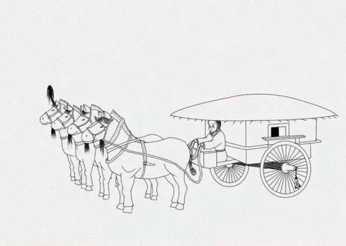 推出一组小朋友互动交流,探索文物的漫画以及铜车马的墨线图