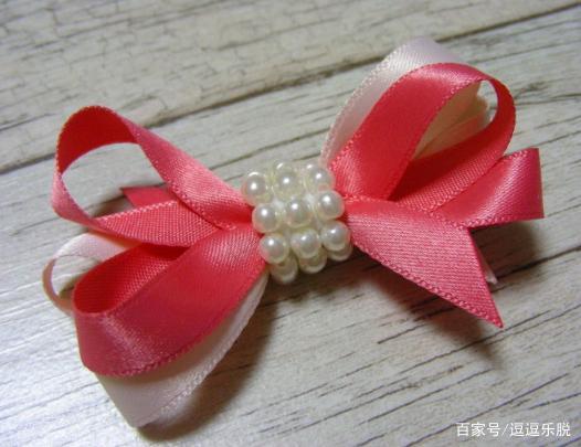 洛丽塔风蕾丝珍珠蝴蝶结发夹手工制作教程