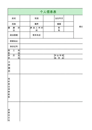 个人信息表模版.xlsx