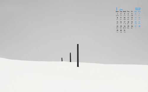 2018年1月极简苍凉自然风光创意摄影日历壁纸