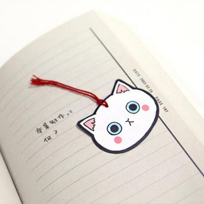 快乐柠檬 可爱猫咪异形书签创意礼物装饰小卡片套装 学生书签卡通