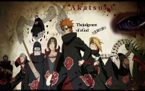 求一张《火影忍者》 晓 的壁纸,颜色感觉旧旧的.